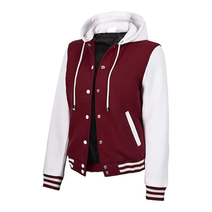 เสื้อแจ็คเก็ตวาร์ซิตี้ผู้หญิงแบบสั่งทำ ปักโลโก้ คุณภาพสูง ทำจากผ้าขนสัตว์ แจ็คเก็ตเบสบอล - Product Image 2