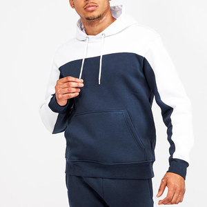 Conjunto Deportivo Informal para Hombre, con Capucha, en Azul Marino y Blanco, Pantalones Largos, Transpirable, de Algodón, para Otoño - Product Image 2
