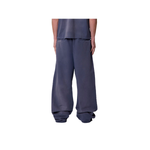 Men's Navy Blue Casual Pants Elastic Waist Side Pockets Breathable Lightweight Oxford Fabric Summer Wear - Product Image 5