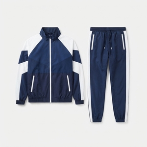Conjunto Deportivo Informal de Dos Piezas para Hombre, Marca Privada, Chaqueta Cortavientos de Poliéster Mate de 190 GSM - Product Image 1