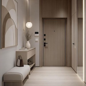 Puertas Interiores de Madera para Hoteles y Apartamentos, Acabado en Madera, MDF con Revestimiento de PVC, Precio de Fábrica - Product Image 1