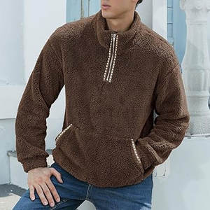 Sweat-shirt zippé en polyester/coton de haute qualité pour homme, streetwear, pull-over avec motifs imprimés et brodés, tendance décontractée - Product Image 2