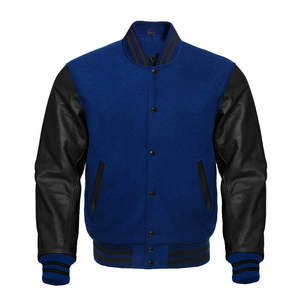 Veste de sport orange pour homme, manches en cuir PU noir, col montant, fermeture à boutons, décontractée - Product Image 5