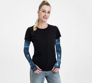 Manchons de bras rafraîchissants en soie glacée pour hommes, couleur unie, sublimation, UPF50+, pour le gaming et le fitness - Product Image 2