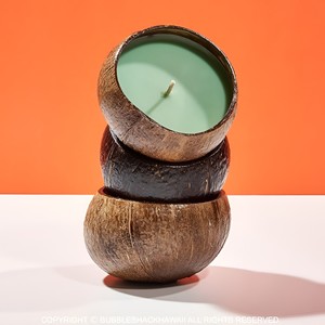 เทียนทรงกะลามะพร้าวแบบใช้มือชุดของขวัญสุดหรูสำหรับงานเลี้ยง - Product Image 6