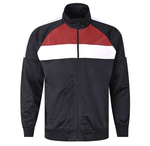 <b>Men</b> Black Red <b>White</b> Color Block Tracksuit Set Full Zip <b>Jacket</b> and Pants Polyester Sportswear Training Suit Manufacturer - Product Image 4