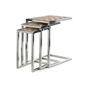 Luxury Metal <b>Nesting</b> <b>Tables</b> With <b>Marble</b> Top Elegant Design Ideal For Living Room And Stylish Home Setup - Product Image 2