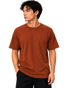 เสื้อยืดแขนสั้นคอกลมสีน้ำตาลสนิมทรงแร็กแลนสำหรับผู้ชาย สไตล์ลำลอง สตรีทแวร์  รับสกรีนโลโก้  ทรงโอเวอร์ไซส์ แฟชั่น นุ่มสบาย พรีเมียม สำหรับฤดูร้อน - Product Image 1