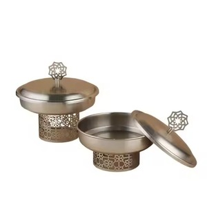 Classic Hospitality Metal Dates Bowl With Lid Premium <b>Snack</b> Serving <b>Container</b> for Home - Product Image 4