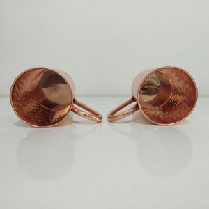 Copper Moscow mule <b>mug</b> set for stylish festive cocktails hammered finish metal cups durable reusable bar serving <b>mugs</b> - Product Image 4