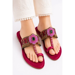Sandalias Kolhapuri de Cuero para Mujer, Estilo Nuevo, Impresión Personalizada, Impermeables, Transpirables, Ligeras, Genuinas, a la Moda - Product Image 1