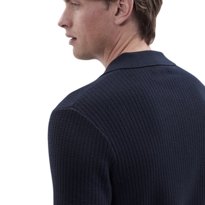 Polo en tricot à points ondulés pour homme, manches courtes, coton premium, coupe ajustée, décontracté, élégant, pour l'été, respirant, toucher doux, vente en gros - Product Image 3