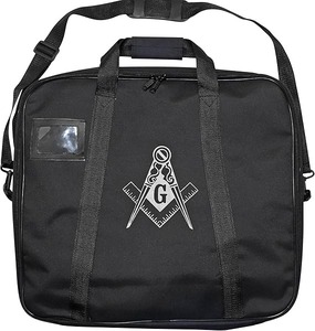 Broderie à la main Triple Tau du Chapitre Royal Arch – Broderie Rouge Directe |   Sac franc-maçon en simili cuir avec bandoulière - Product Image 5