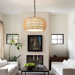 Lampadario a sospensione Boho Chic da 18 pollici, altezza regolabile, corda in iuta intrecciata, 60W max, attacco E26, plafoniera. - Product Image 3