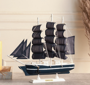 Modèle de bateau à voile en bois artisanal, objet décoratif nautique pour la maison, le bureau, la table, modèle de bateau décoratif maritime vintage - Product Image 4