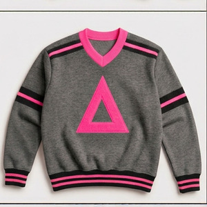 Sudadera Personalizada con Cuello en V y Letra Griega Delta, Sudadera de Fraternidad, Felpa de Algodón, Parches de Chenilla, Estilo Universitario Retro - Product Image 6