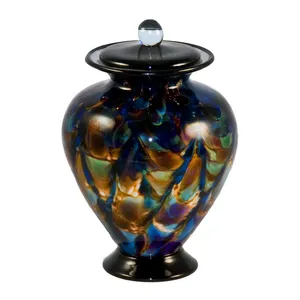 Urna Funeraria de Vidrio Soplado a Mano Estilo Americano Amato, Modelo Small Evening Palette - Product Image 1