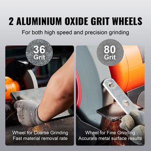 Amoladora de Banco de velocidad única de 8 pulgadas, Motor 3A sin escobillas, amoladora de mesa de 3580 RPM, muelas abrasivas de grano 36/80 para afilar molienda - Product Image 3