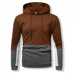 เสื้อฮู้ดดี้ผู้ชายผ้าฝ้าย 100% หนานุ่มสไตล์ฝรั่งเศสบุขนด้านใน คุณภาพสูง ทรงโอเวอร์ไซส์ สไตล์สตรีท - Product Image 1