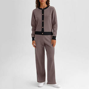 Conjunto Deportivo Informal de 2 Piezas para Mujer, en Algodón Sólido, con Sudadera y Pantalones Deportivos, Corte Holgado, Ecológico - Product Image 2