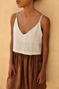 Blusa de Lino Vintage para Mujer, Cuello en V, Sin Mangas, Espalda Descubierta, Corte Regular, Color Sólido, Transpirable, para Oficina, ODM, Primavera, Verano, Uso Diario - Product Image 3