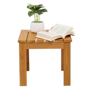 Tavolino Quadrato in Legno Naturale per Patio, Caffè e Bistrot, Adatto per Interni ed Esterni - Product Image 4