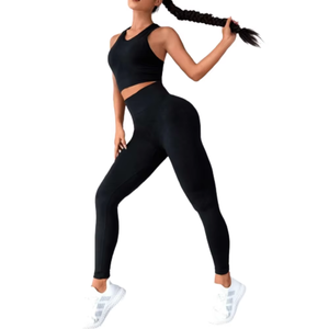 Manufacturing Activewear Yoga Set Halter Sports Bra Soft <b>Seamless</b> <b>Leggings</b> Women Workout Sets Gym Fitness Sets Customized - Product Image 1