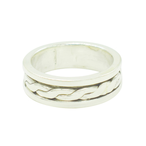 Anillo minimalista de plata de ley 925, diseño de banda sólida sin piedras preciosas, joyería fina vintage para chicas y mujeres, éxito de ventas. - Product Image 1