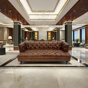 Nuevo Diseño Chesterfield, Conjunto de Sofá de Tres Plazas para Exteriores, Resistente a la Intemperie, con Ruedas, Muebles de Madera para Hotel o Parque - Product Image 1