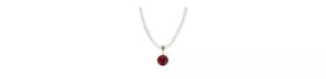 Red Crystal <b>Drop</b> Faux Cultivated <b>Pearl</b> Chain <b>Necklace</b> | 2028 - Product Image 3