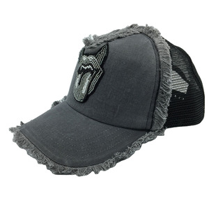 Gorras Trucker Personalizadas Sin Pedido Mínimo, Bordado 3D, Diseño Chrome Heart, Denim, 5 Paneles, Visera Plana, Casual para Exteriores, 100% Algodón - Product Image 2