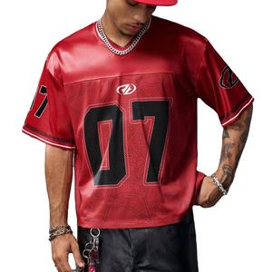 Camiseta deportiva de malla oversize estilo streetwear para hombre, estilo hip hop Y2K, transpirable, con número personalizado 07, moda urbana, jersey de fútbol americano. - Product Image 1