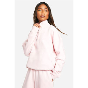 Nuevo conjunto deportivo elegante con logotipo personalizado, top corto con hombros caídos, sudadera con capucha y pantalones de chándal, conjunto de 2 piezas para mujer. - Product Image 2
