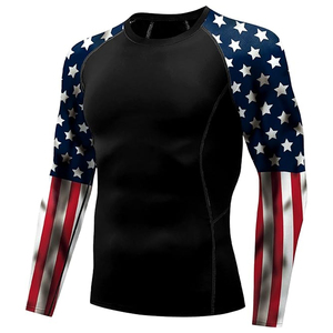 OEM Men Long Sleeve Rash Guard <b>Compression</b> <b>Shirt</b> Graphic Print UV Protection Custom Logo Wholesale Bulk - Product Image 1