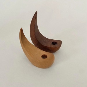 Juego de Portavelas de Madera Hechos a Mano con Acabado Natural, Decoración para el Hogar, Diseño en Forma de Luna - Product Image 2