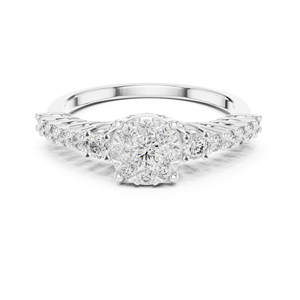 Anillo de Boda de Lujo para Mujer, Oro Amarillo de 14K, Diamante Redondo Cultivado en Laboratorio de 0.61 Quilates, Certificado IGI |   Diamante Cultivado Nuevo - Product Image 2