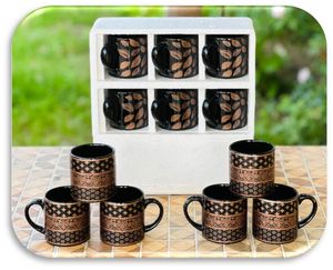 แก้วกาแฟเซรามิกสีดำขนาด 15 ออนซ์ ปรับแต่งได้ พร้อมลายพิมพ์สีทองขาว สำหรับเป็นของขวัญส่วนตัว - Product Image 6
