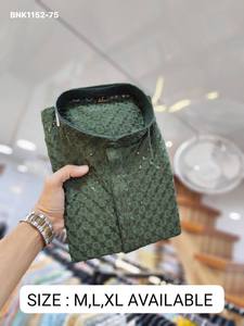 Colección de Kurta-Payjama de Viscosa Rayón de Excelente Calidad con Bordado Lucknowi y Botones Elegantes, Proveedor de India para Ropa Festiva - Product Image 5