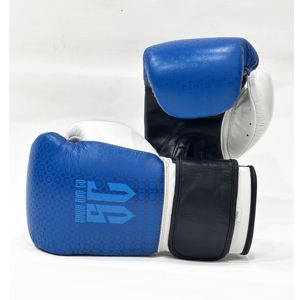 ถุงมือฝึกซ้อม MMA คิกบ็อกซิ่ง ซานด้า หนังสีดำ-น้ำเงินคู่ ยี่ห้อ SAQIB&CO กันน้ำ พร้อมสายรัดแบบตีนตุ๊กแก - Product Image 6