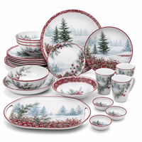 Assortiment de vaisselle en mélamine couleur taupe chaud, avec tasses, bols et assiettes assortis, pour les services de café, de hôtel, de buffet