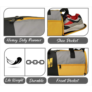 Sac de voyage et de sport grande capacité, étanche, style duffle, avec motif uni décontracté, doublure en nylon, caractéristiques durables, fabriqué au Pakistan - Product Image 5