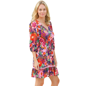 Vestido mini estampado para mujer, vestido de moda de manga larga - Product Image 1