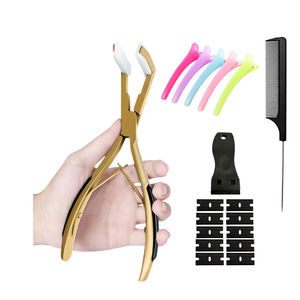 Kit de pinces professionnelles pour extensions de cheveux, ensemble complet d'outils de salon pour l'installation d'extensions de cheveux à micro-anneaux, nano-anneaux, perles et boucles - Product Image 1