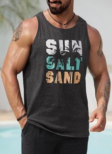 เสื้อกล้ามผู้ชายสีเทา แบรนด์ Six Trend Sports แบบไม่มีแขน คอกลม พิมพ์ลาย Sun Salt Sand สวมใส่สบาย ระบายอากาศได้ดี ผ้าถักเนื้อนุ่ม สีพื้น - Product Image 6