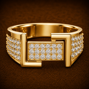 Bague de mariage pour homme en or massif 18K 14K avec diamant de laboratoire taille ronde DEF VVS, style boucle pavé de diamants, bijoux en gros - Product Image 1