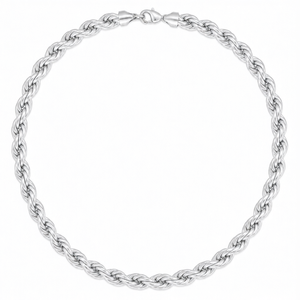 Collier chaîne corde tendance 8 mm, 24 pouces, en argent sterling 925 plaqué rhodium, style hip-hop pour soirée - Product Image 2
