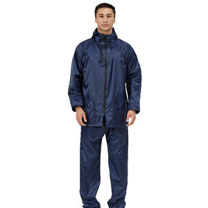 Customized <b>Polyester</b> Hooded Solid Rainsuit with Vent on Back Quick-drying Breathable Comfortable Fabric for Rainy Days - Product Image 1