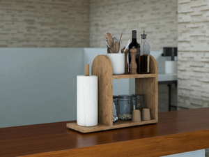 Porte-serviettes en papier en bois naturel |   Porte-rouleau de cuisine style ferme - Product Image 3