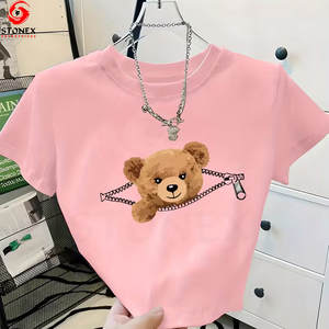 Camiseta Corta de Moda Casual Ecológica Vintage para Mujer, Personalizada con Logotipo, Venta Caliente - Product Image 2