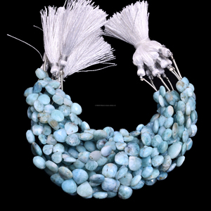 High Quality Premium Natural Larimar Faceted Rondelle Heart Shape Sky Blue <b>Gemstone</b> Beads 6 Inch Strand Jewelry <b>Bracelet</b> Making - Product Image 2